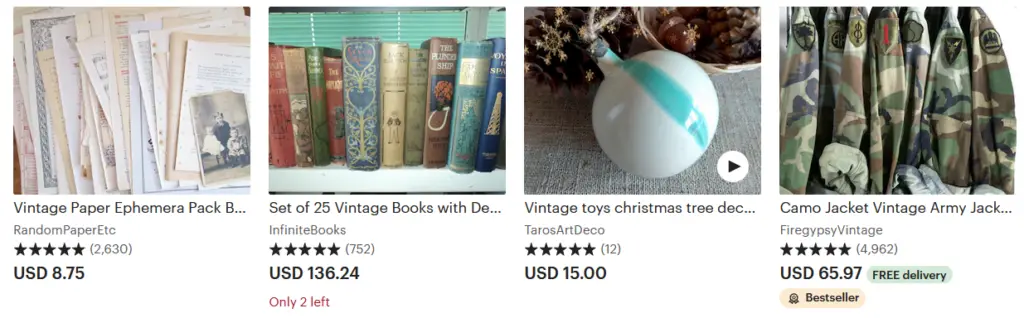 things to sell on Etsy vintage items