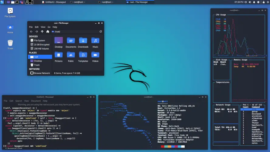 kali-desktop-xfce tools