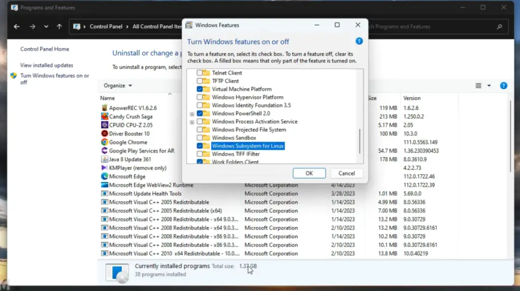 enable WSL on Windows 11