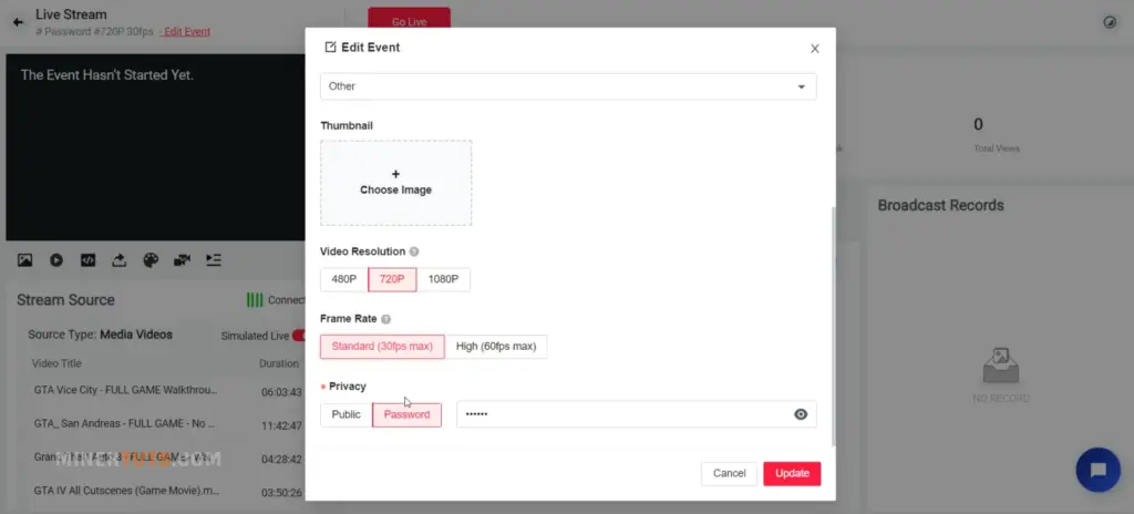  Configure & Launch the Automated Live Stream